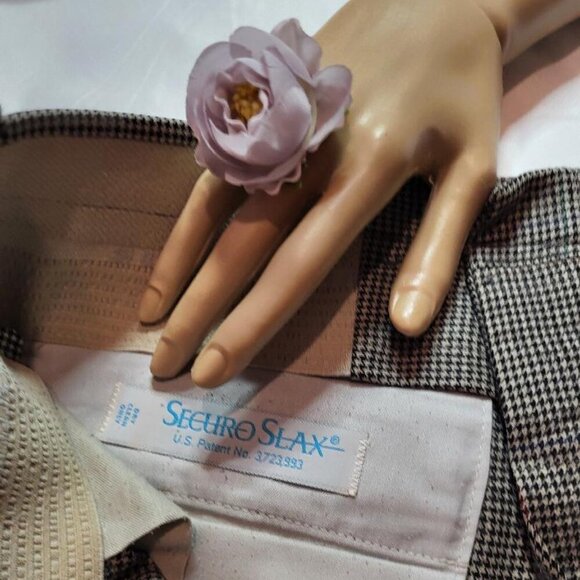 Securo Slax, Not Worn, Houndstooth, US Patent # 3723993, Men's size 36x31 Pants - Picture 3 of 7